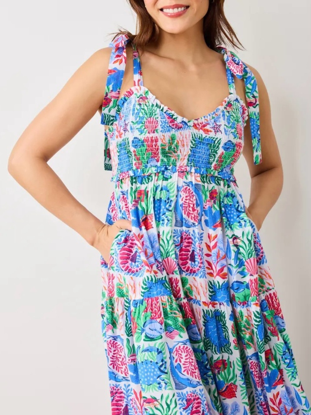 NWT Printfresh Stained Glass Sea Siren Maxi Dress Size 2X - Picture 2 of 16